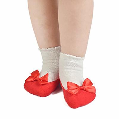 EPEIUS Baby Girls Seamless Non-Slip Socks Like Shoes Toddlers Girls Anti  Slip/Anti-skid Booties with Bow for 12-36 Months,Black/Red/Pink,(Set of 6)  - Yahoo Shopping