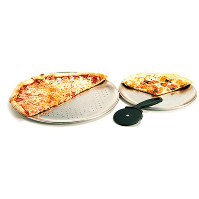 Farberware GoldenBake Nonstick Baking Sheet and Pizza Crisper Pan Set, 2-Piece, Gray
