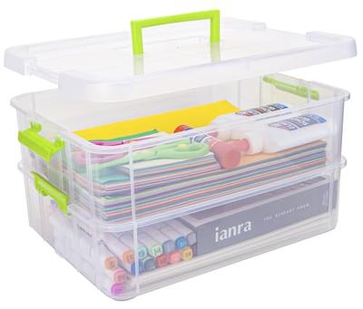 TERGOO 2 Layer Plastic Storage Containers with Lids, Multipurpose Clear  Stack & Carry Box, Portable Craft Organizers and Storage Bin for Organizing  Art & Craft, Sewing, Makeup, Nail Supplies (Green) - Yahoo Shopping