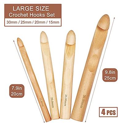  Coopay Large Crochet Hooks for Chunky Yarns, 25mm 20mm 18mm  15mm 12mm Jumbo Crochet Hooks for Crocheting Thick Blanket Large Project, 5  Crochet Needles for Bulky Yarn with 10 Knitting Stitch