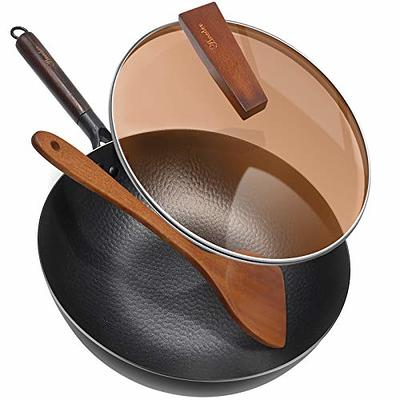 non stick iron wok pan made