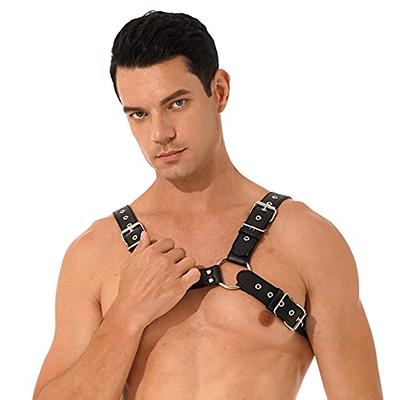 Buy Men Leather Harness Adjustable Body Chest Harness Belt Strap