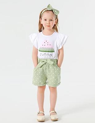 Toddler Girl Clothes 18-24 Months Girl Summer Outfit Watermelon Ruffle  T-Shirt + Green Shorts+Bow Hairband 3pcs Girls Clothing Sets - Yahoo  Shopping