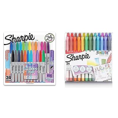 Sharpie Permanent Markers, Fine Point, Assorted Colors, 24 Count