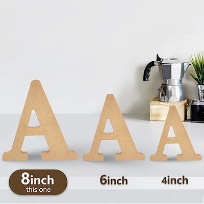  AOCEAN 6 Inch White Wood Letters Unfinished Wood Letters for  Wall Decor Decorative Standing Letters Slices Sign Board Decoration for  Craft Home Party Projects (C)