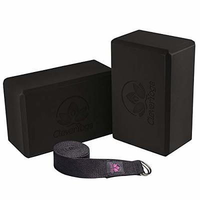 Heathyoga Yoga Blocks 2 Pack with Strap, High Density EVA Foam