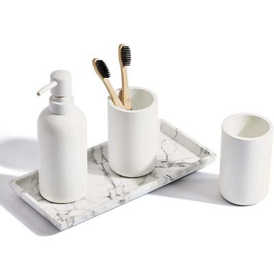 Dracelo 4-Piece Bathroom Accessory Set with Toothbrush Holder