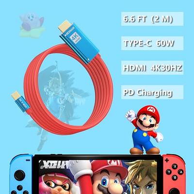 MANMUVIMO Portable HDMI Cable for Nintendo Switch/OLED, USB C to HDMI  Adapter Cable for Nintendo Switch Dock, 2M/6.6FT, 100W PD Charging Port for