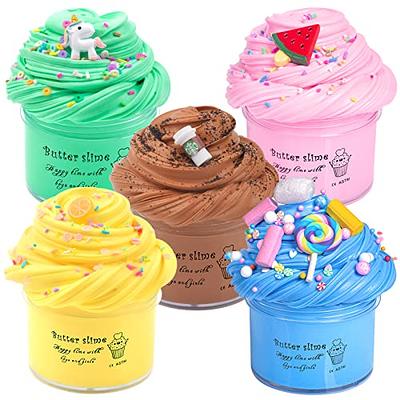 6 Colors Fluffy Slime Kit Cake Animal Candy Fruit Butter Slime Super  Stretchy and Non-Sticky Squeeze Toy Slime Kit Stress Relief