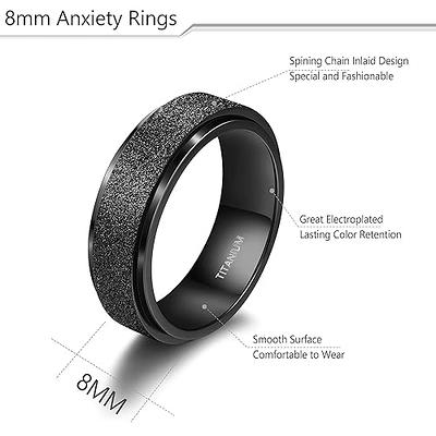 EIELO 9Pcs Stainless Steel Band Rings for Men Women Cool Fidget Spinning  Chain Ring Anxiety Relief Fashion Simple Wedding Engagement Black Ring Set  - Yahoo Shopping