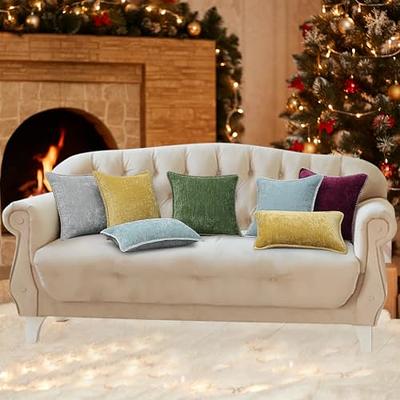 GAWAMAY Decorative Square Throw Pillow Covers 18x18 Inch set of 2, Super  Soft Chenille Farmhouse Fall Pillowcase for Living Room Bedroom Sofa Couch