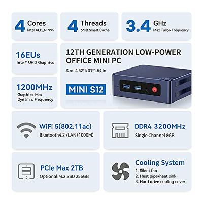 ACEMAGICIAN Mini PC Computer Win 11Pro, Intel 12th Gen N95 (up to 3.4GHz)  16GB LPDDR5 512GB M.2 SSD Desktop Computers， Micro PC Support 4K UHD, Dual  Gigabit Ethernet,3 HDMI,2.4G/5G WiFi, BT4.2 