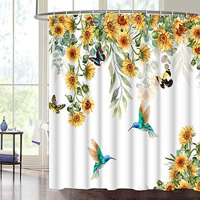 Farmhouse Bee Gnomes Watercolor Sunflower Shower Curtain Set