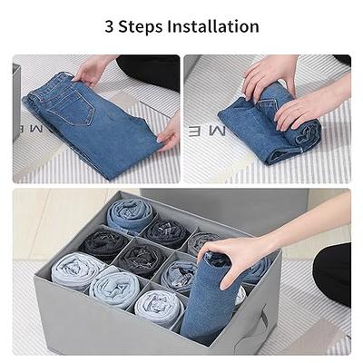 1pc Wardrobe Clothes Organizer, Closet Organizers And Storage 7/9 Grids  Divider Drawer Organizers Compartment Storage Bins For Jeans T-shirt Pants  Leg