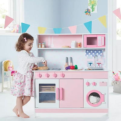 Kitchen Connection My Modern Kitchen Full Deluxe Kit Kitchen Playset with Toy Doll, Lights, and Sounds