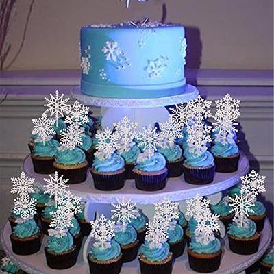 Snowflake Frozen Cake Topper Decorations Set, Frozen Snowflake Cake  Decorations, Snowflake Cupcake Toppers, Perfect For Christmas Birthday  Wedding Par