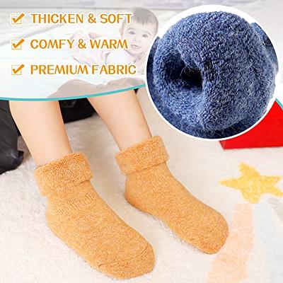 6 Pairs Baby Boy Girl Non Slip Socks Child Toddler Winter Thick Soft Wool  Kids Warm Socks with Grips