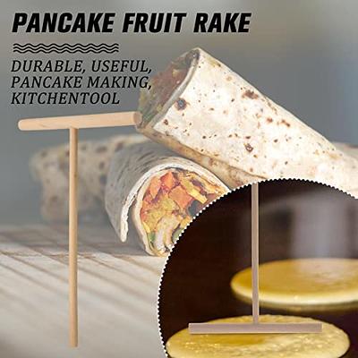 2pcs Pancake Wooden Spreader Stick T Shape Wooden Crepe Maker Batter  Spreader Stick Kitchen DIY Pancake