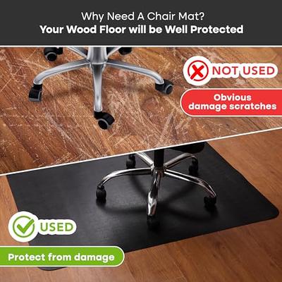 Office Chair Mat For Hardwood Floor 53 X45 Large Black Rolling Hard Wood