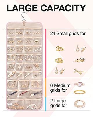 BAGSMART Hanging Jewelry Organizer with Makeup Bag, Storage Roll with Hanger  Metal Hooks Cosmetic Bag Make Up Organizer Case Double-Sided Jewelry Holder  for Earrings - Yahoo Shopping