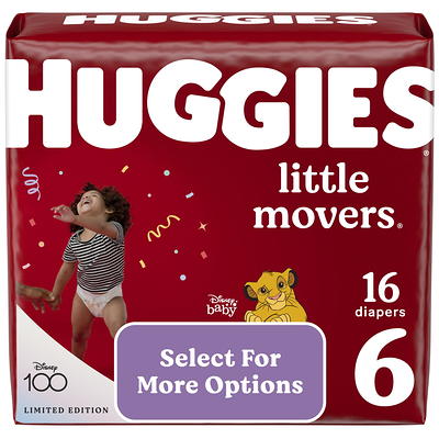 Huggies Little Movers Baby Diapers, Size 6, 16 Ct (Select for More Options)  