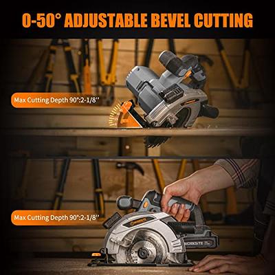 PowerSmart 20V 6-1/2 Inch Cordless Circular Saw with 4.0Ah Battery and Fast  Charger