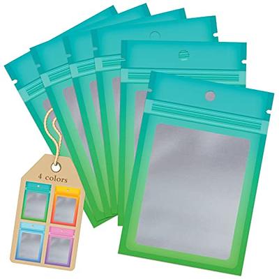 100 Pcs Multi-colors Resealable Clear Front Mylar Foil Food Storage Bags Heat SE