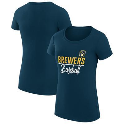 Milwaukee Brewers Fanatics Branded Women's Lightweight Fitted Long Sleeve  T-Shirt - White