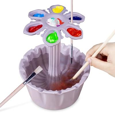 Paint Brush Cleaner Rinse Cup, Fine Art Paintbrush Cleaning Cup With  Palette And Brush Organizers