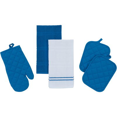 Mainstays Kitchen Towel, Oven Mitt & Pot Holder Kitchen Set, 5