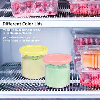 Containers Replacement for Ninja Creami Pints and Lids - 4 Pack, Extra  Sets,16oz Cup Compatible with NC301 NC300 NC299AMZ Series Ice Cream Maker,  BPA