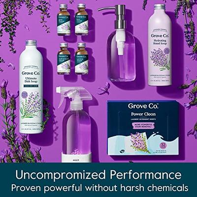 Grove Co. Multi-Purpose Cleaner, Refill Concentrate (2 x 1 Oz) + Glass  Spray Bottle (16 Oz), Plant-based Household Cleaning Supplies Bundle, No