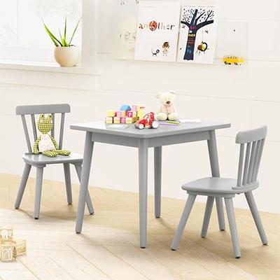 Brelley Kids Table and 4 Chairs Set, Height Adjustable Toddler Table and  Chair Set, Graffiti Desktop, Non-Slip Legs, Max 300lbs, Children