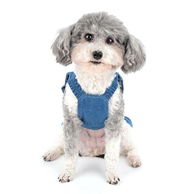 Zunea Denim Dog Dresses for Small Dogs Girls Summer Puppy Harness