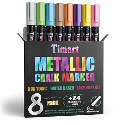 Loddie Doddie Liquid Chalk Markers | Dust Free Chalk Pens - Perfect for Chalkboards, Blackboards, Windows and Glass | 6mm Reversible Bullet & Chisel