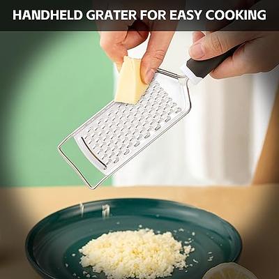 2 Pack, Cheese Box Grater & Handheld Cheese Grater Set, Stainless