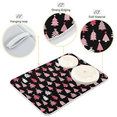 Pink White Christmas Tree Dish Drying Mat 16 x 18 for Kitchen Counter Decor  Merry Xmas Fast Absorbent Tableware Dishes Pad Baby Bottle Rack Drainer Mats  Heat Resistant Kitchen Accessories - Yahoo Shopping