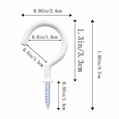 Vinyl Coated Screw-in Ceiling Hooks Cup Hooks 2.9 Inches Screw Hooks 30  Pack (White) 