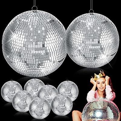  16 Inch Large Mirror Disco Ball 80's 90's Disco Ball  Decoration Silver Hanging Party Disco Ball for DJ Club Stage Bar Party  Wedding Holiday Decoration (16 Inches)