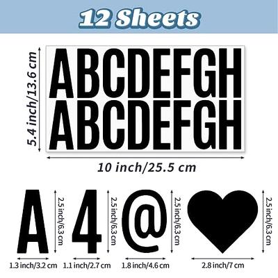 Vinyl Removable Letter Stickers Peel and Stick Alphabet Number Waterproof  Decal Black White Self Adhesive Lettering Sign for Outdoor 