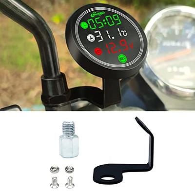 9-24V Motorcycle Thermometer LED Digital Electronic 4 In 1 Air Temperature  Meter