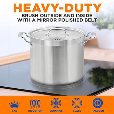 NutriChef 16-Quart Stainless Steel Stockpot - 18/8 Food Grade Heavy Duty  Large Stock Pot for Stew, Simmering, Soup, Includes Lid, Dishwasher Safe,  Works w/Induction, Ceramic & Halogen Cooktops - Yahoo Shopping