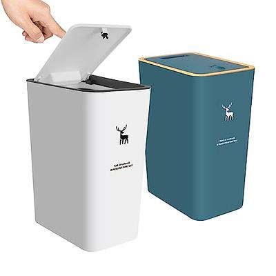 2 Pack Round Modern Trash Can, 3.2Gal/12L Bathroom Trash Can