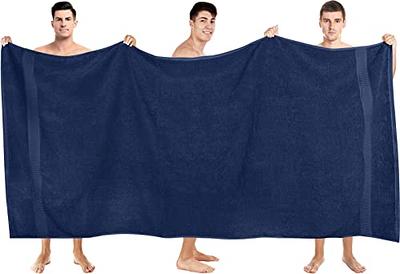 Navy Bath Towels Set 35x70 Inches - Luxury 600 GSM Oversized Bath