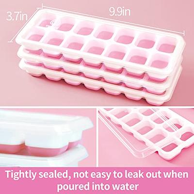 Small Ice Cube Silicone Trays with Lids, Mini Ice Cube Trays for Freezer 3  Pack, Tiny Ice Cubes Tray with Cover, Silicone Bottom PP Lid BPA Free