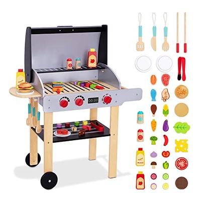 PairPear Pop up Toaster Play Kitchen Playset - Wooden Toy Food 11  Accessories for Kids