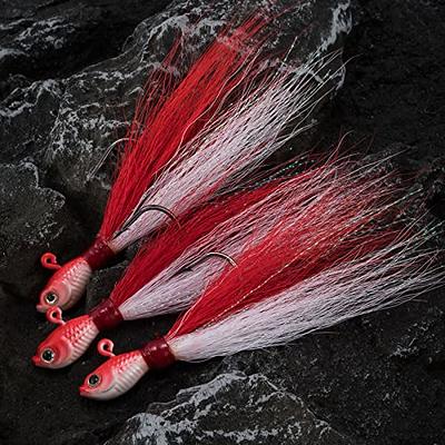 10PCS Fishing Bucktail Jigs Saltwater Fluke Lures bucktail jig heads  Striper Bass Bluefish Redfish Flounder fishing lure 0.5-2OZ