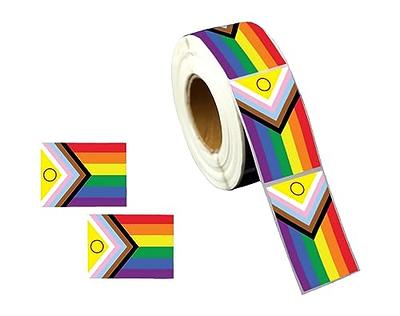 Progress Pride Daniel Quasar Rainbow Flag Circle/Rectangle/Heart Shaped  Stickers for Gay Pride, Lesbian Pride