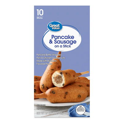 Great Value Blueberry Pancake & Sausage on a Stick, 25 oz, 10 Count  (Frozen) - Yahoo Shopping