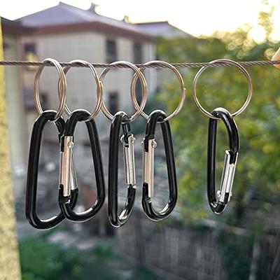  Sprookber 3 Aluminum Carabiner D Ring, Caribeener Clips,  Spring Snap Hook for Keychain Clip, Set of 10 (Black) : Sports & Outdoors